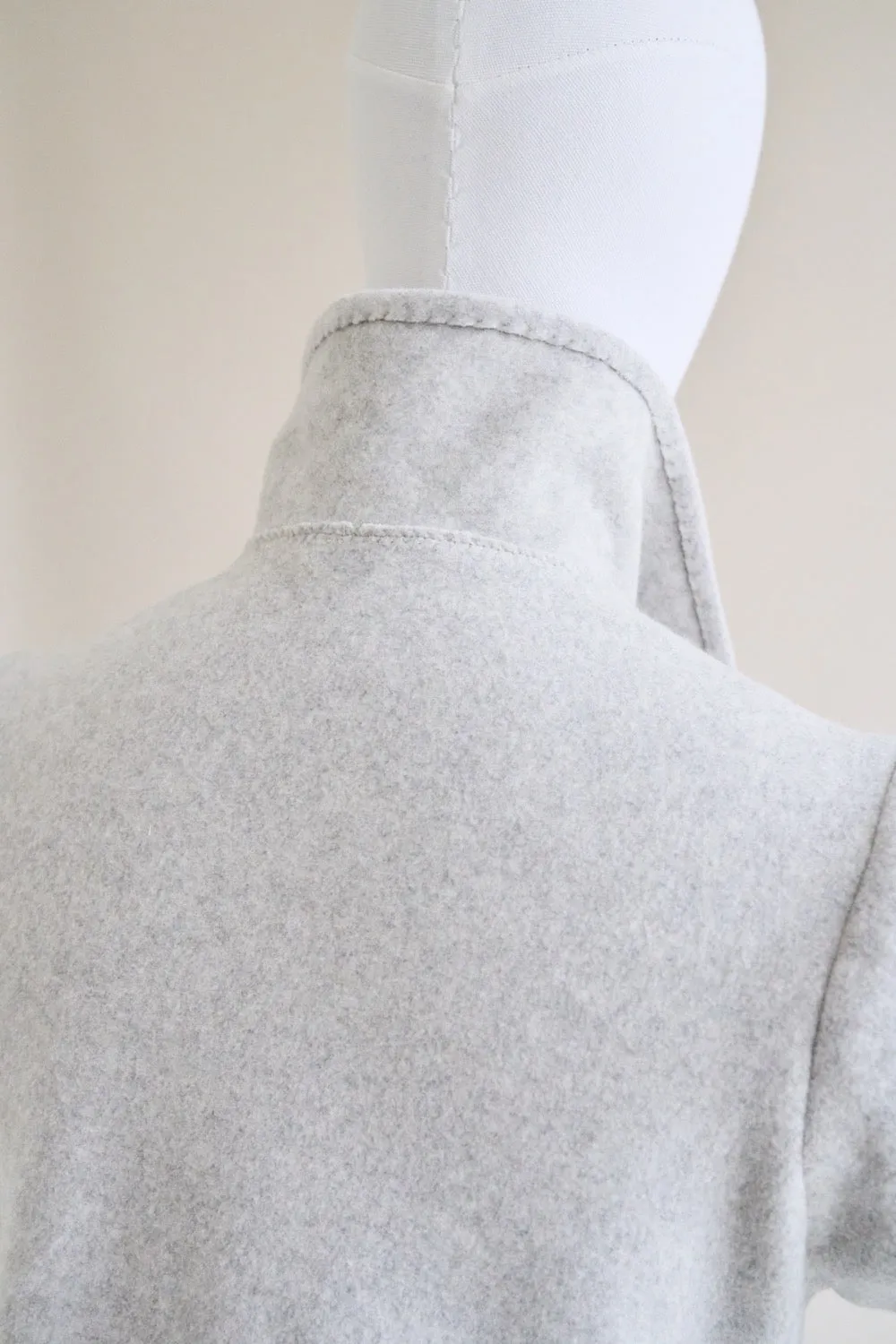 70-19 SOFTWAVE Polo Fleece Sweater with Gathered Puff Sleeves