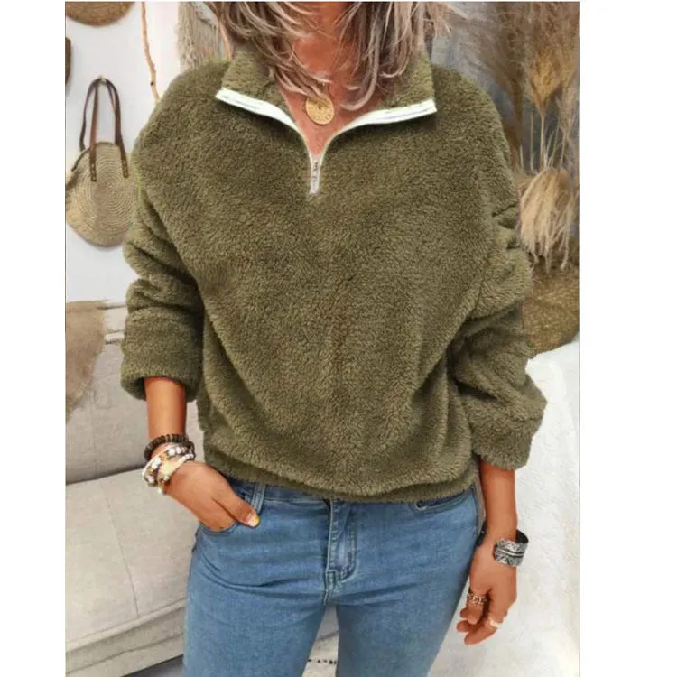 binfenxie-shop outfit Popular Autumn and Winter Women's New Coat Sweater Women's Fleece-lined Double-Sided Velvet Coat Women's