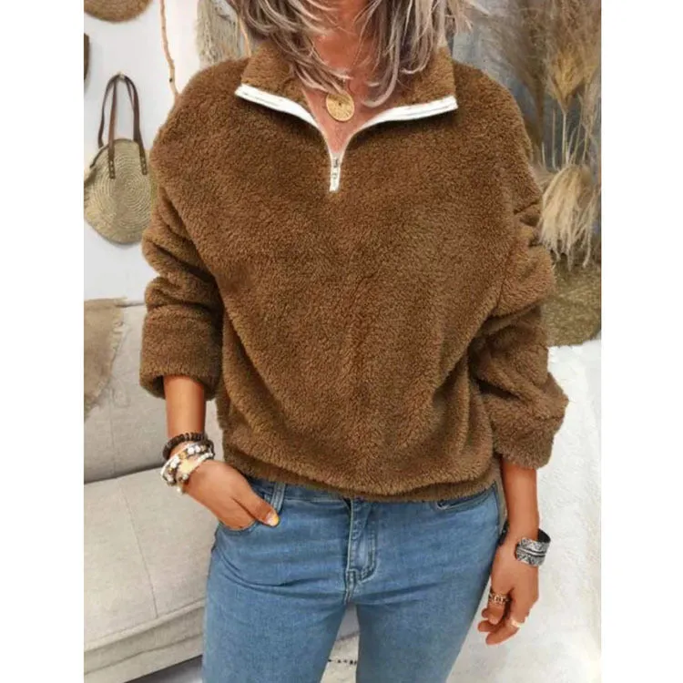 binfenxie-shop outfit Popular Autumn and Winter Women's New Coat Sweater Women's Fleece-lined Double-Sided Velvet Coat Women's