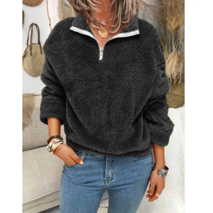 binfenxie-shop outfit Popular Autumn and Winter Women's New Coat Sweater Women's Fleece-lined Double-Sided Velvet Coat Women's