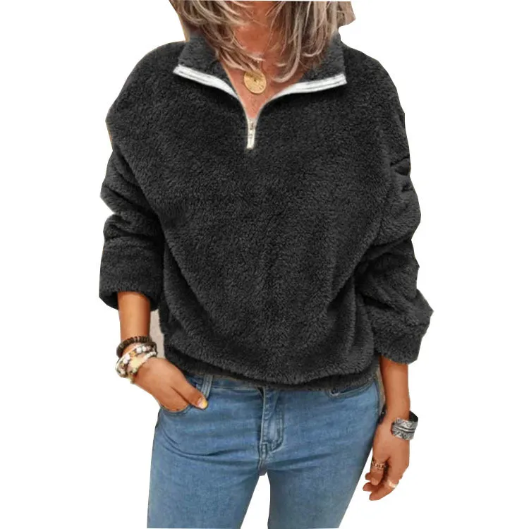 binfenxie-shop outfit Popular Autumn and Winter Women's New Coat Sweater Women's Fleece-lined Double-Sided Velvet Coat Women's