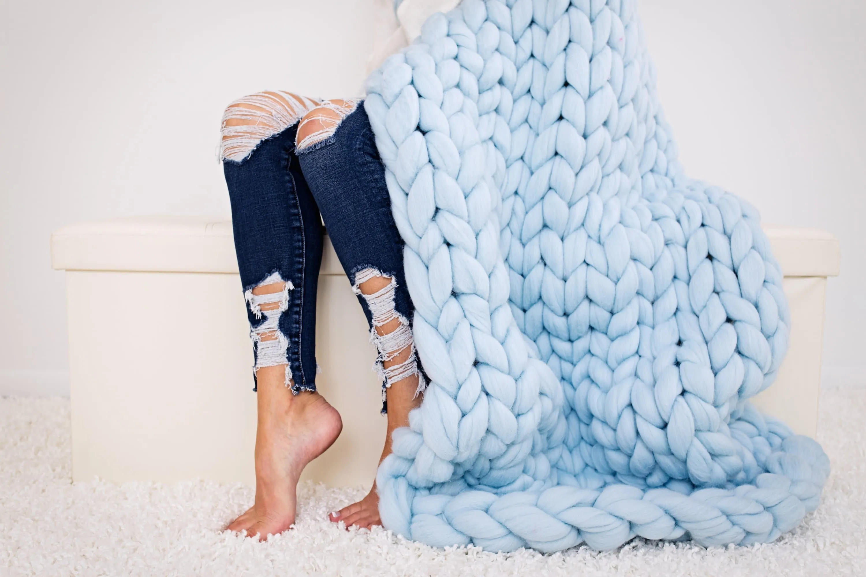 Blanket 30"x50", Arm Knitting, Printed Pattern