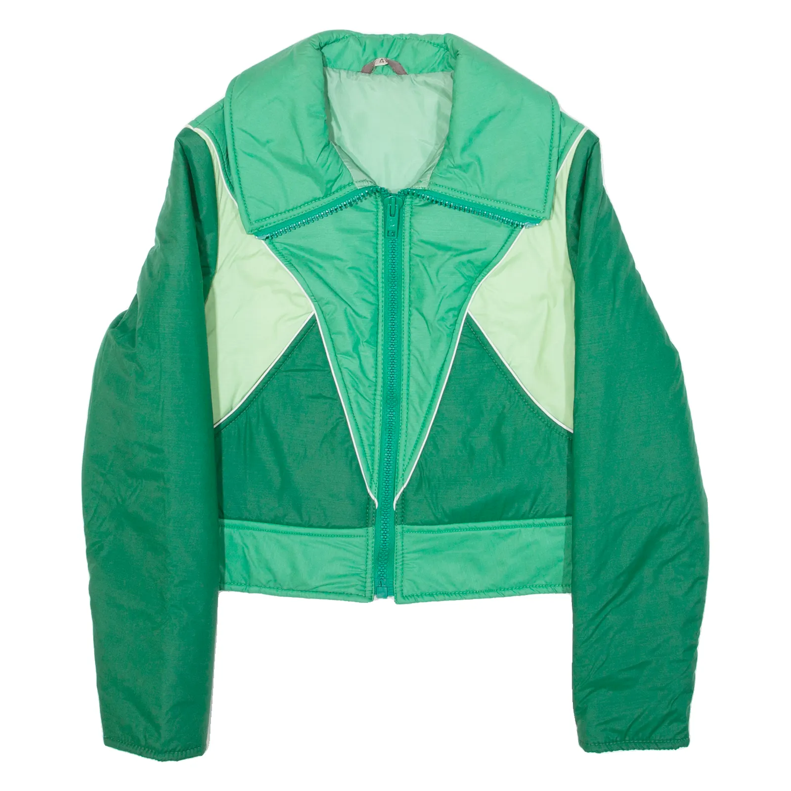 Cropped Insulated Womens Jacket Green Colourblock S