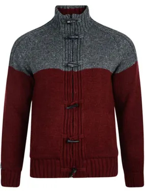 Heavy Knit Jacket in Oxblood- Dissident