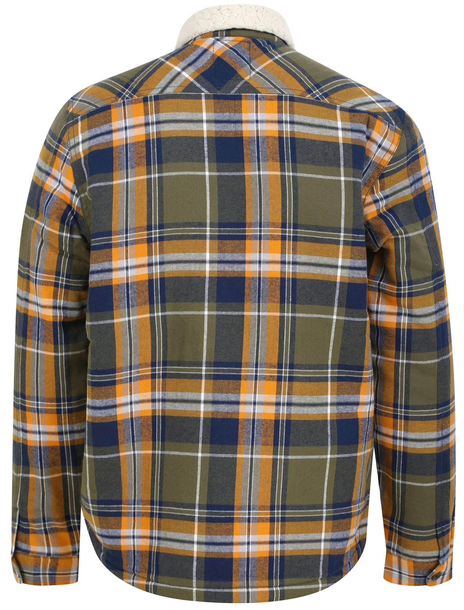 Ingleton Borg Lined Checked Flannel Overshirt Jacket in Grape Leaf - Tokyo Laundry