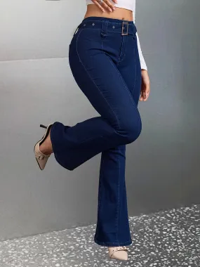 Retro High-Waisted Bell-Bottom Jeans for Women