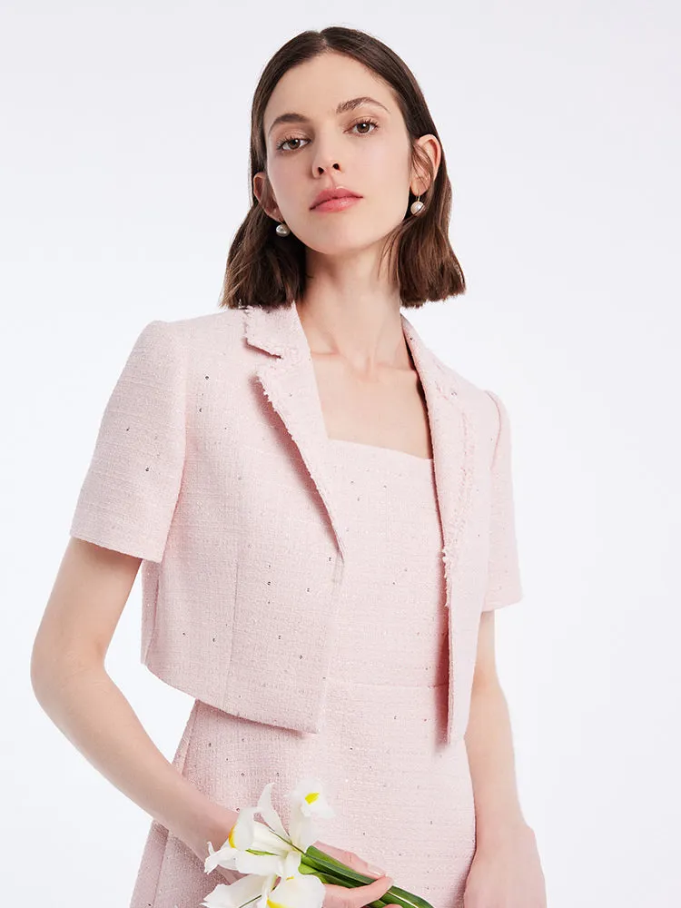 Two-piece Set Crop Blazer And Vest Dress