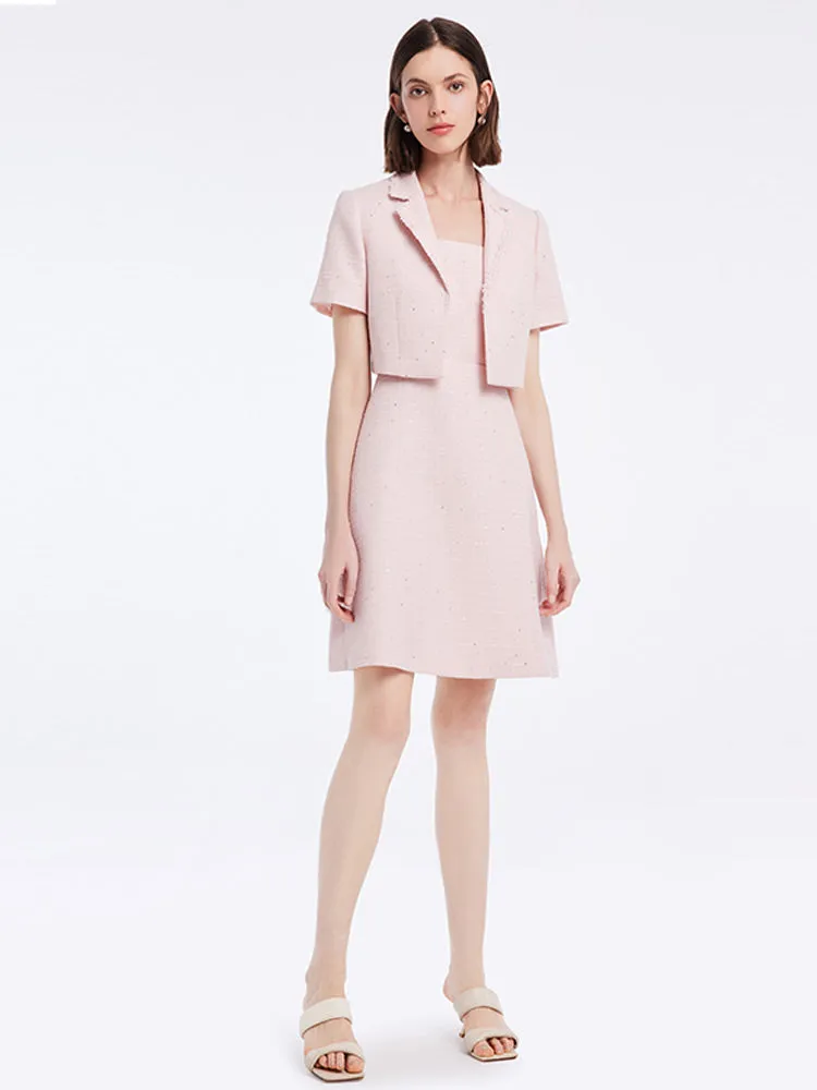 Two-piece Set Crop Blazer And Vest Dress