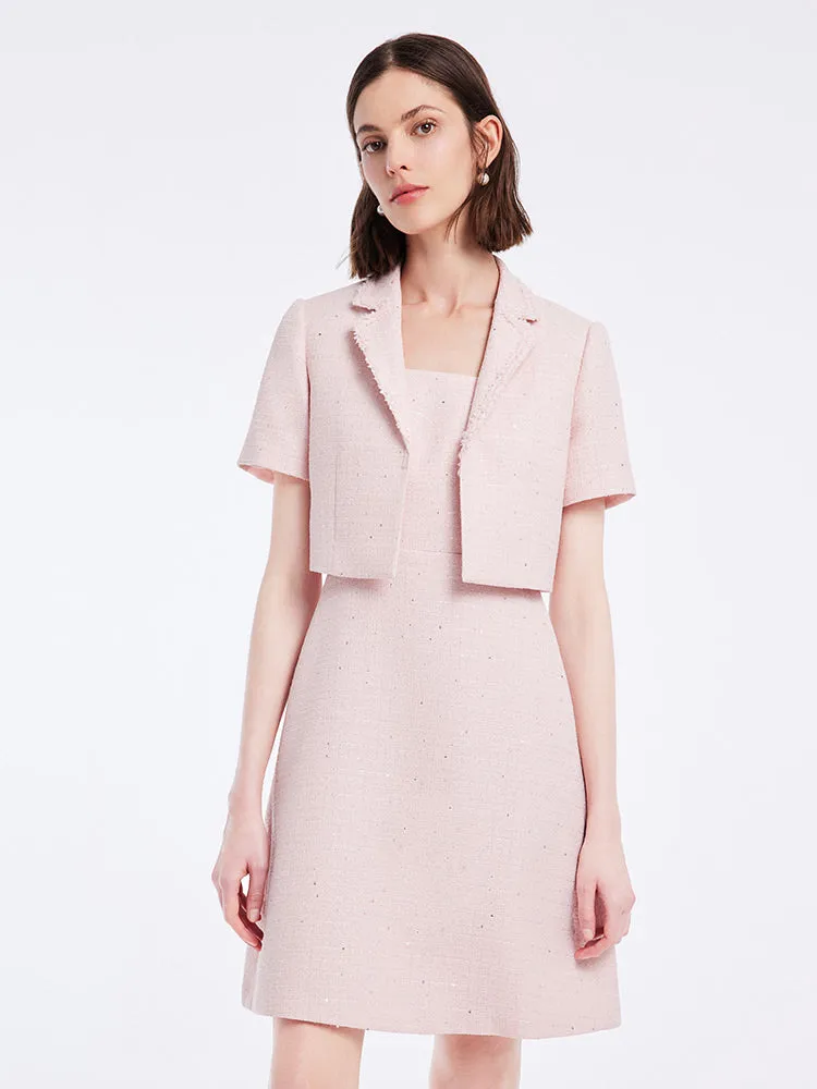 Two-piece Set Crop Blazer And Vest Dress