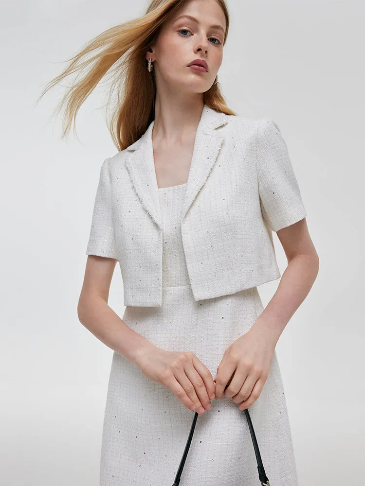 Two-piece Set Crop Blazer And Vest Dress