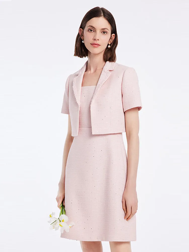 Two-piece Set Crop Blazer And Vest Dress