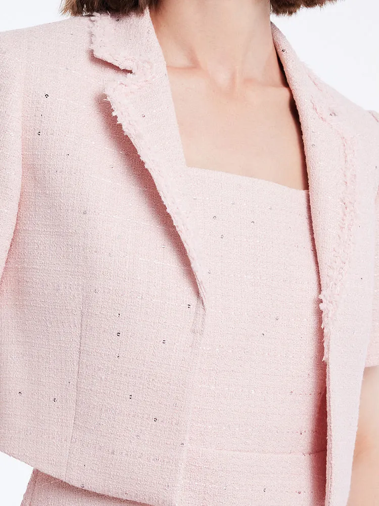 Two-piece Set Crop Blazer And Vest Dress