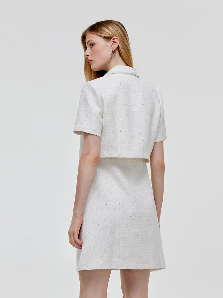 Two-piece Set Crop Blazer And Vest Dress