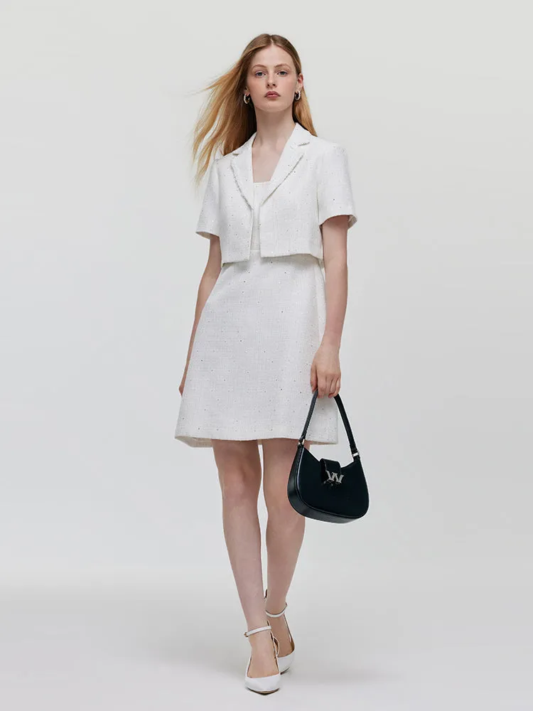 Two-piece Set Crop Blazer And Vest Dress
