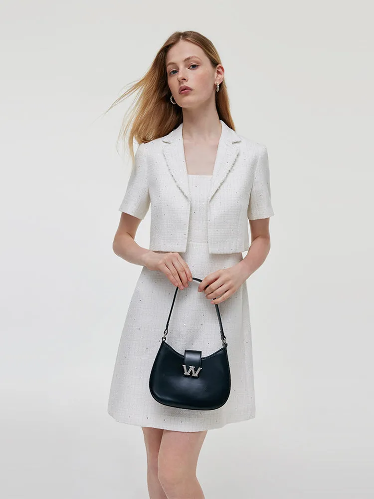 Two-piece Set Crop Blazer And Vest Dress
