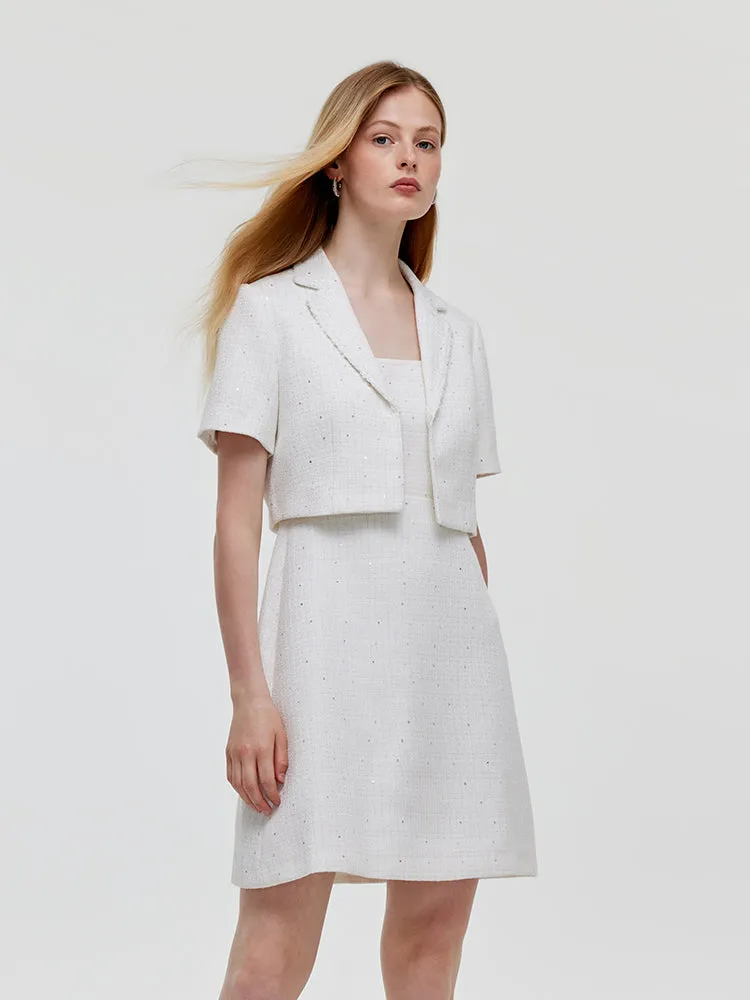 Two-piece Set Crop Blazer And Vest Dress